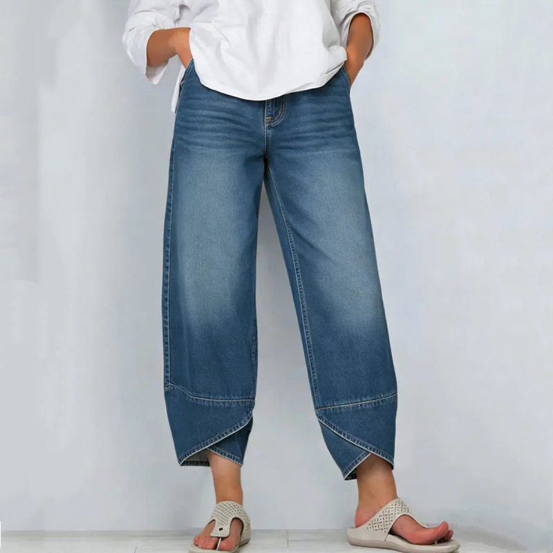 🔥2026 Hot Sale🔥Lässige Damenjeans mit überkreuzten Trägern und weitem Bein für jede Jahreszeit